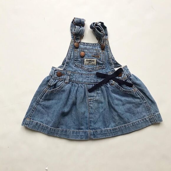 Oshkosh denim dress jumper EUC 6 months - Picture 1 of 5